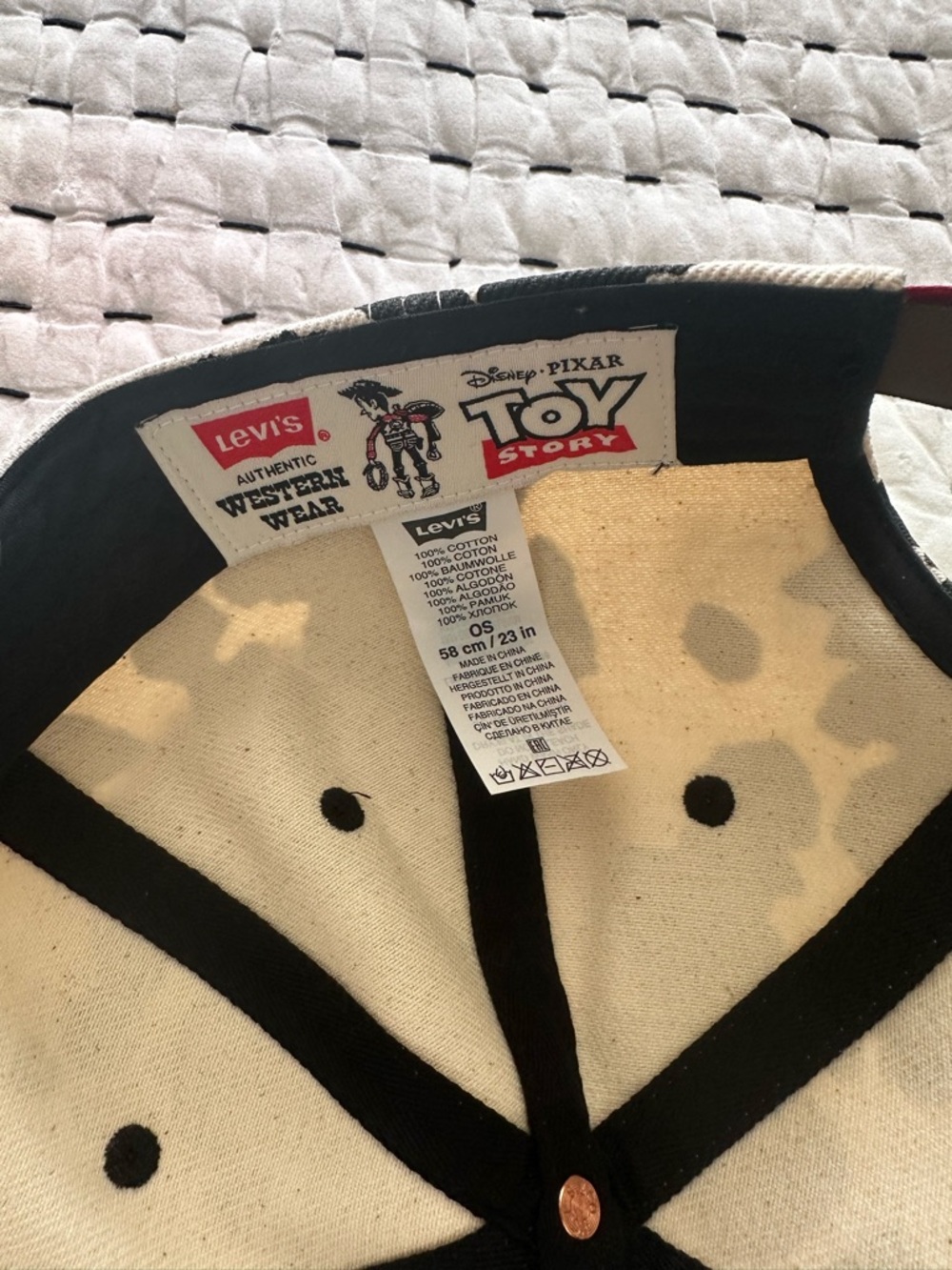 Levi's X Disney Cow Print Baseball Cap - Black & Cream - Picture 7 of 8